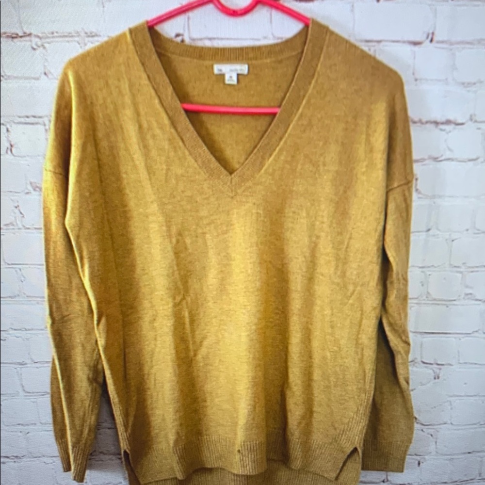 Women's Mustard V-Neck Sweater